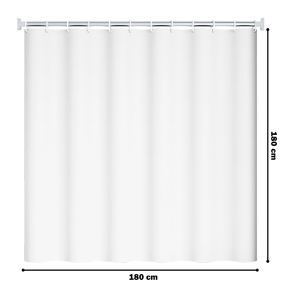 CORTINA DE BAÑO MODERNA IMPERMEABLE ACCESORIO PARA DUCHA U11 BLANCO - 6