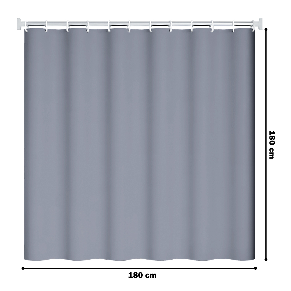 CORTINA DE BAÑO MODERNA IMPERMEABLE ACCESORIO PARA DUCHA U11 PLOMO - 6