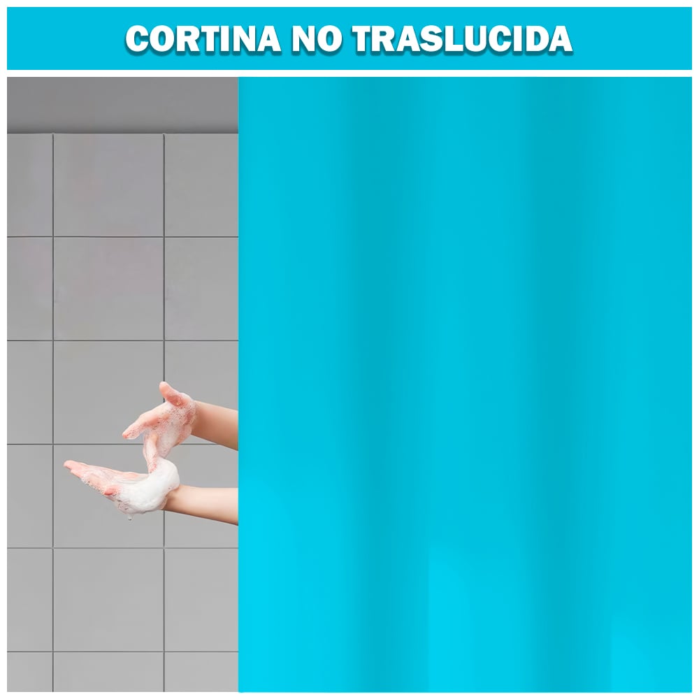 CORTINA DE BAÑO MODERNA IMPERMEABLE ACCESORIO PARA DUCHA U11 TURQUESA - 3