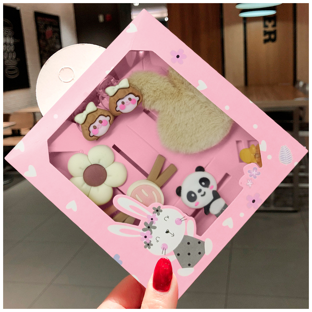 SET DE 8 GANCHITOS KAWAII PARA NIÑAS ACCESORIO DE CABELLO S47 MARRÓN - 2