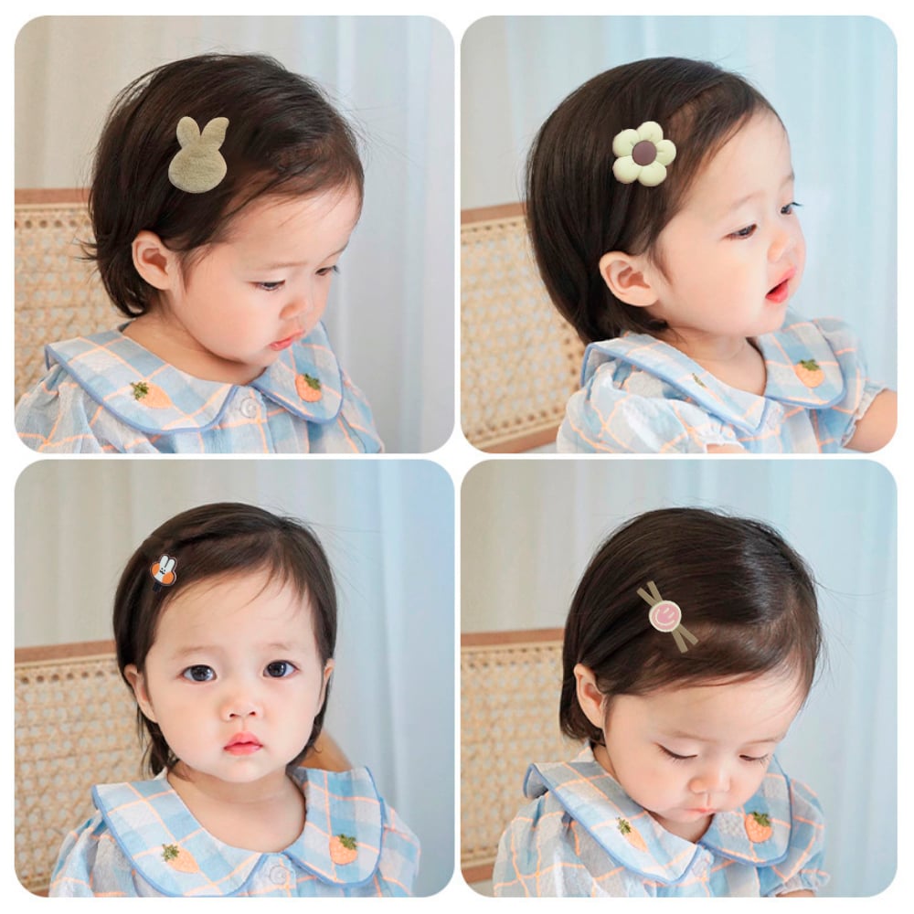 SET DE 8 GANCHITOS KAWAII PARA NIÑAS ACCESORIO DE CABELLO S47 MARRÓN - 3