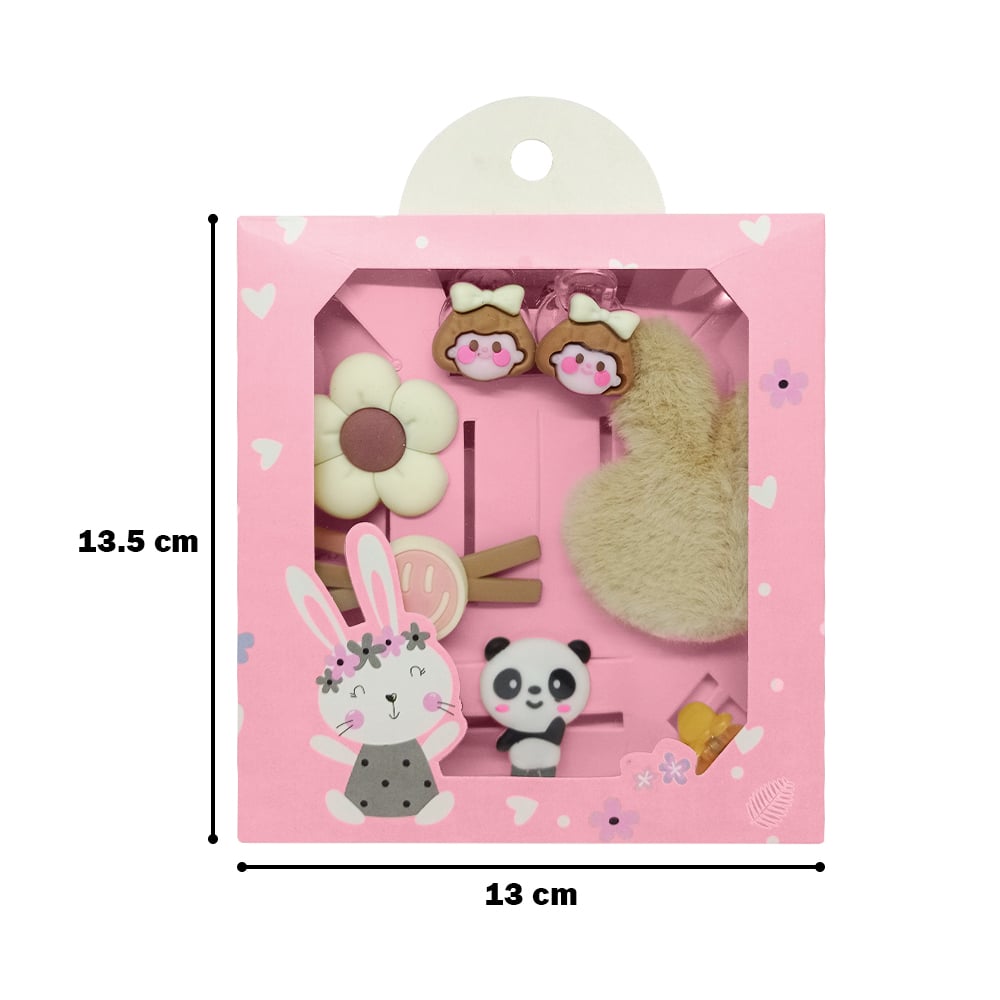 SET DE 8 GANCHITOS KAWAII PARA NIÑAS ACCESORIO DE CABELLO S47 MARRÓN - 4