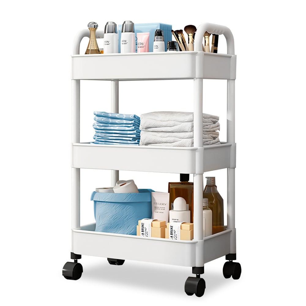 ORGANIZADOR CON RUEDAS 3 NIVELES JK3 BAÑO BLANCO - 1