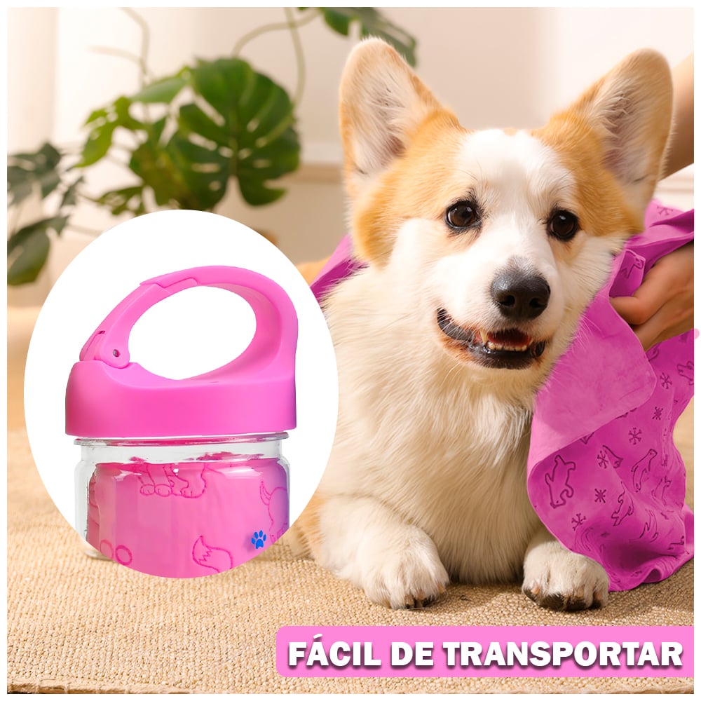 TOALLA ABSORBENTE MANTA PARA PERROS M42 ROSADO - 3