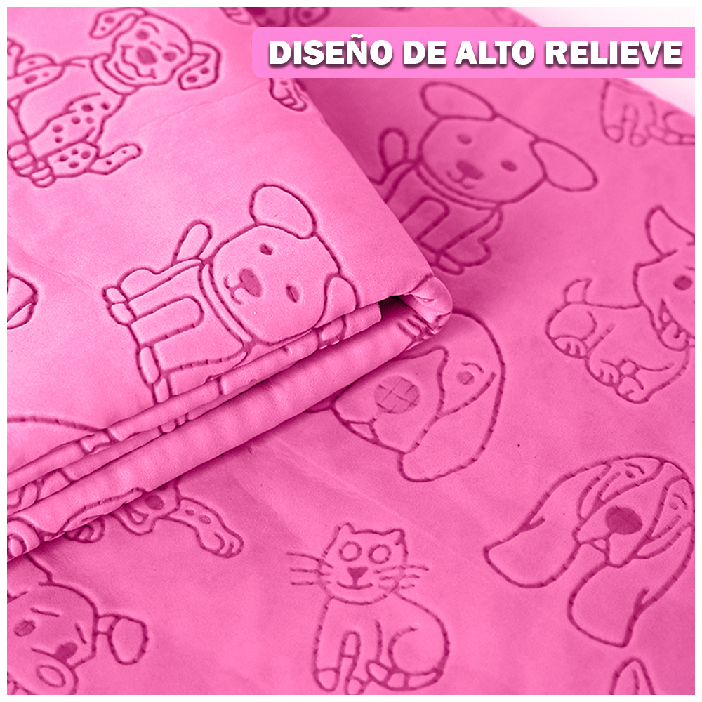 TOALLA ABSORBENTE MANTA PARA PERROS M42 ROSADO - 4