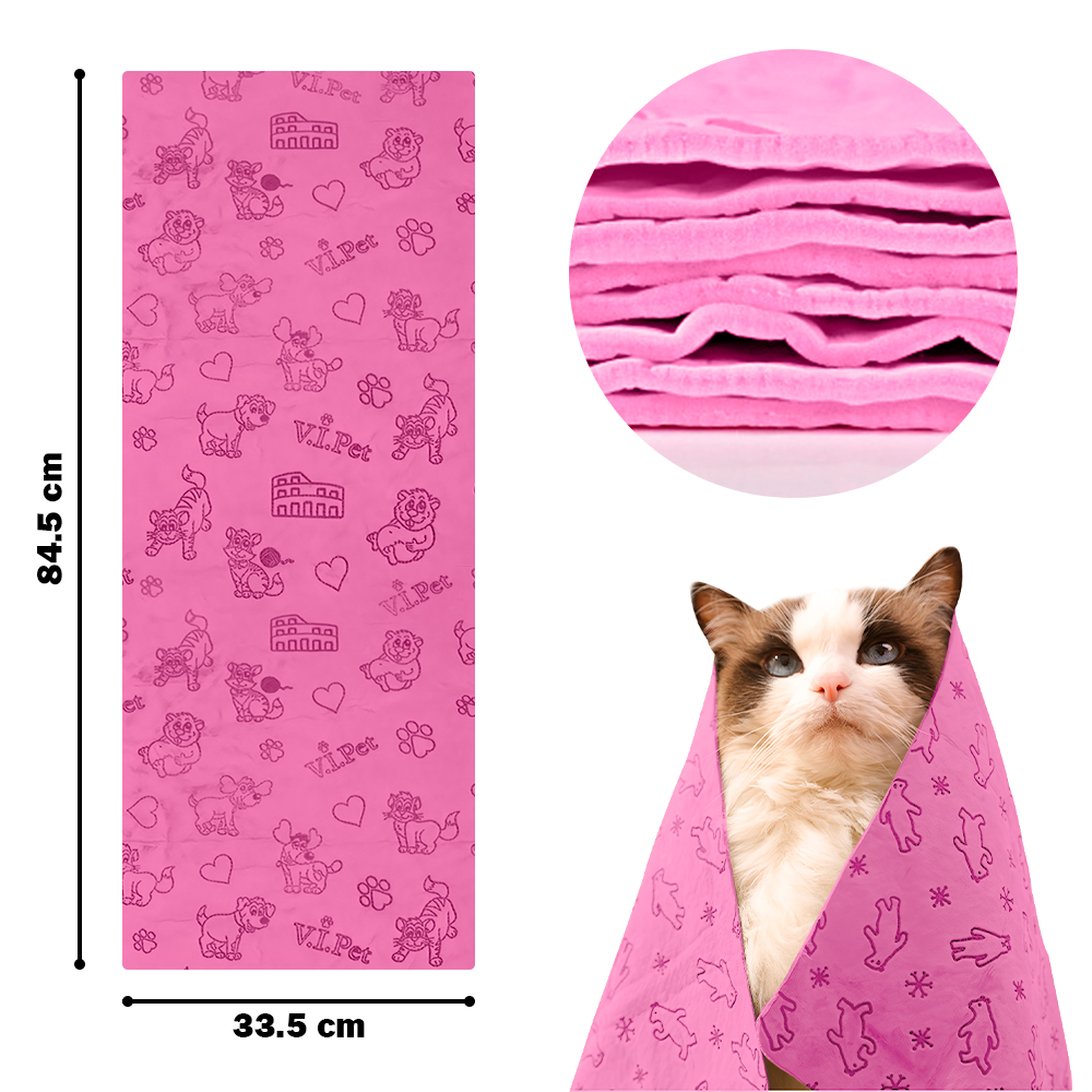 TOALLA ABSORBENTE MANTA PARA PERROS M42 ROSADO - 6