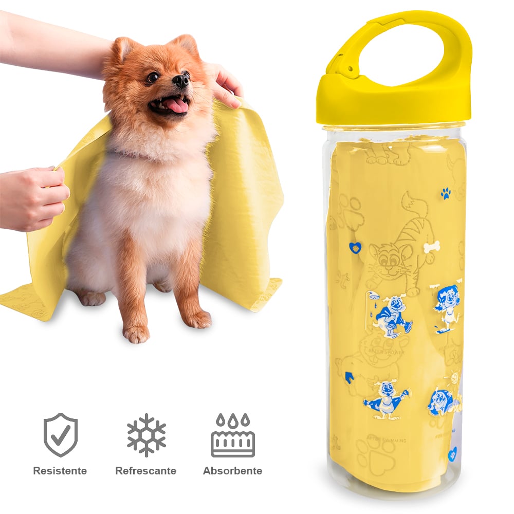 TOALLA ABSORBENTE MANTA PARA PERROS M42 AMARILLO - 1