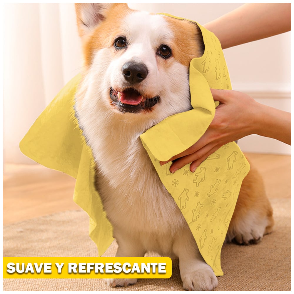 TOALLA ABSORBENTE MANTA PARA PERROS M42 AMARILLO - 2