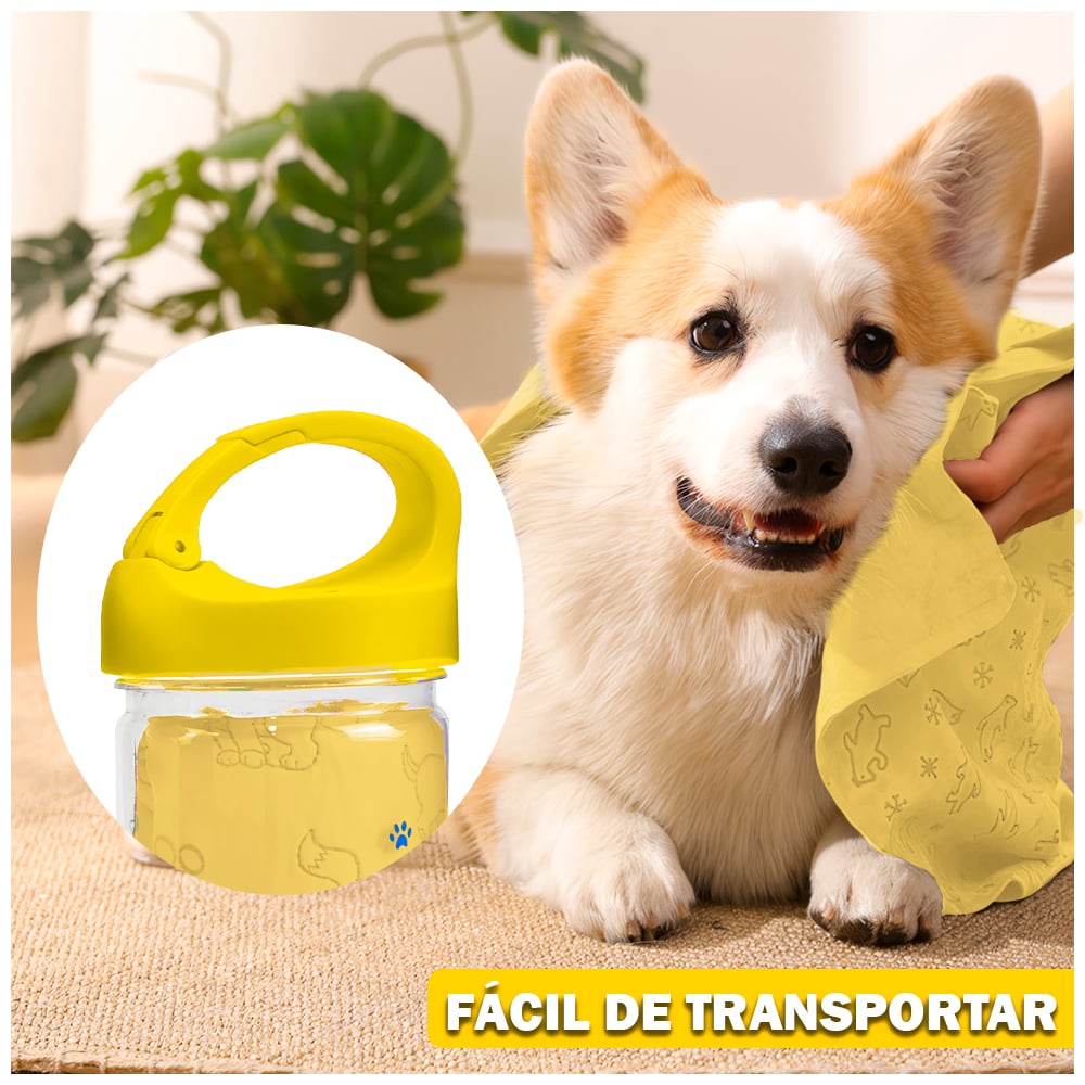 TOALLA ABSORBENTE MANTA PARA PERROS M42 AMARILLO - 3