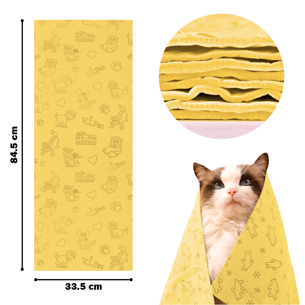 TOALLA ABSORBENTE MANTA PARA PERROS M42 AMARILLO - 6