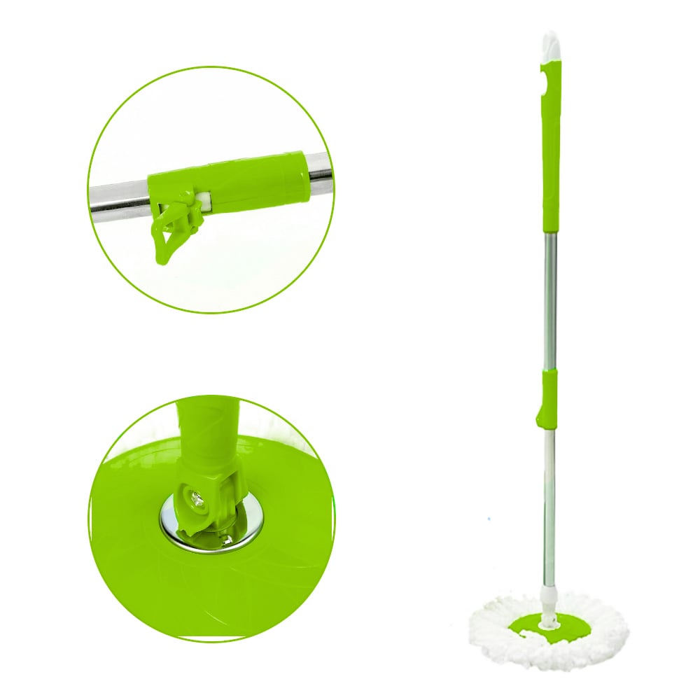 TRAPEADOR CON ESCURRIDOR GIRATORIO AUTOMÁTICO 3 MOPAS VERDE - 3