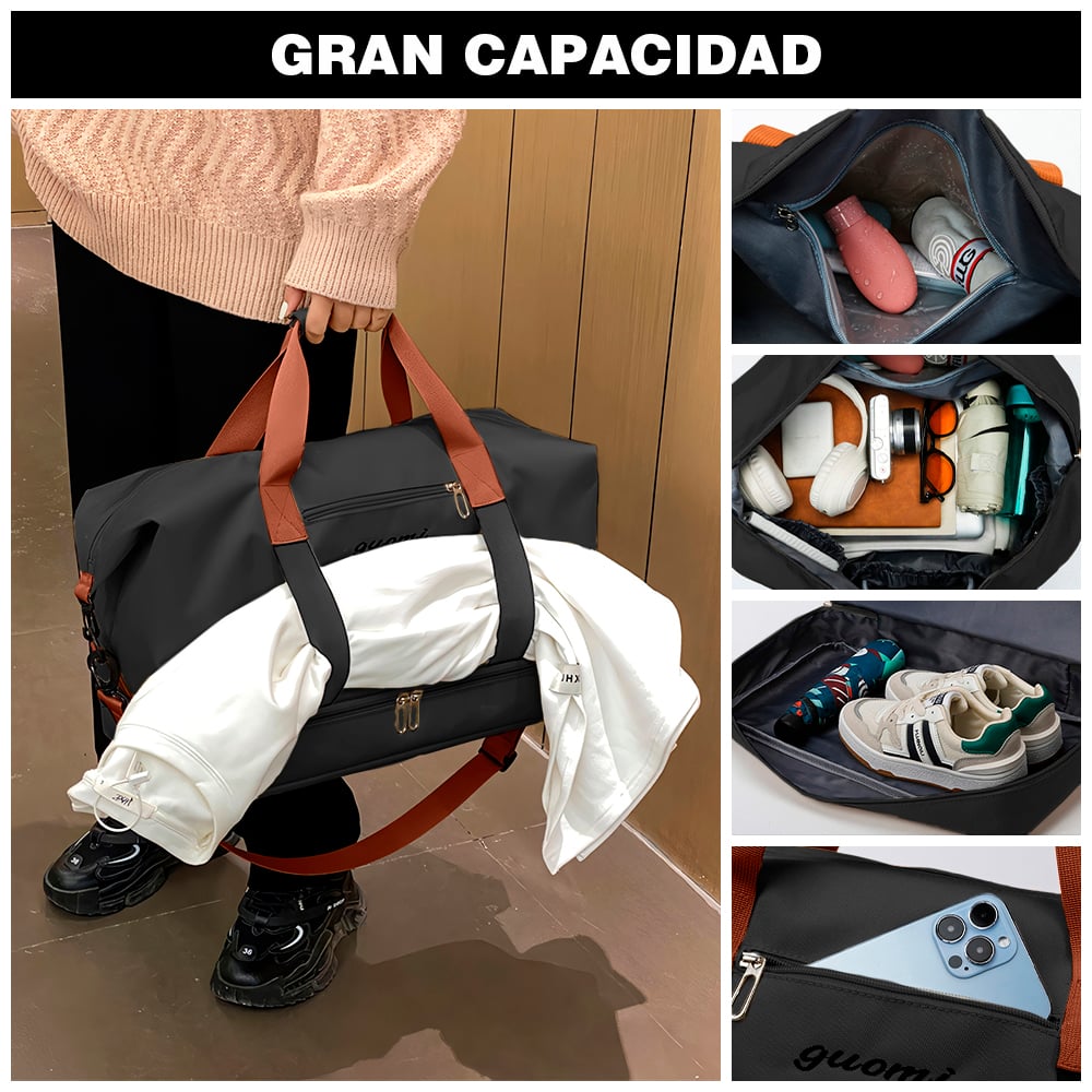 BOLSO DE VIAJE MALETÍN DEPORTIVO GIMNASIO NEGRO CG0 - 2
