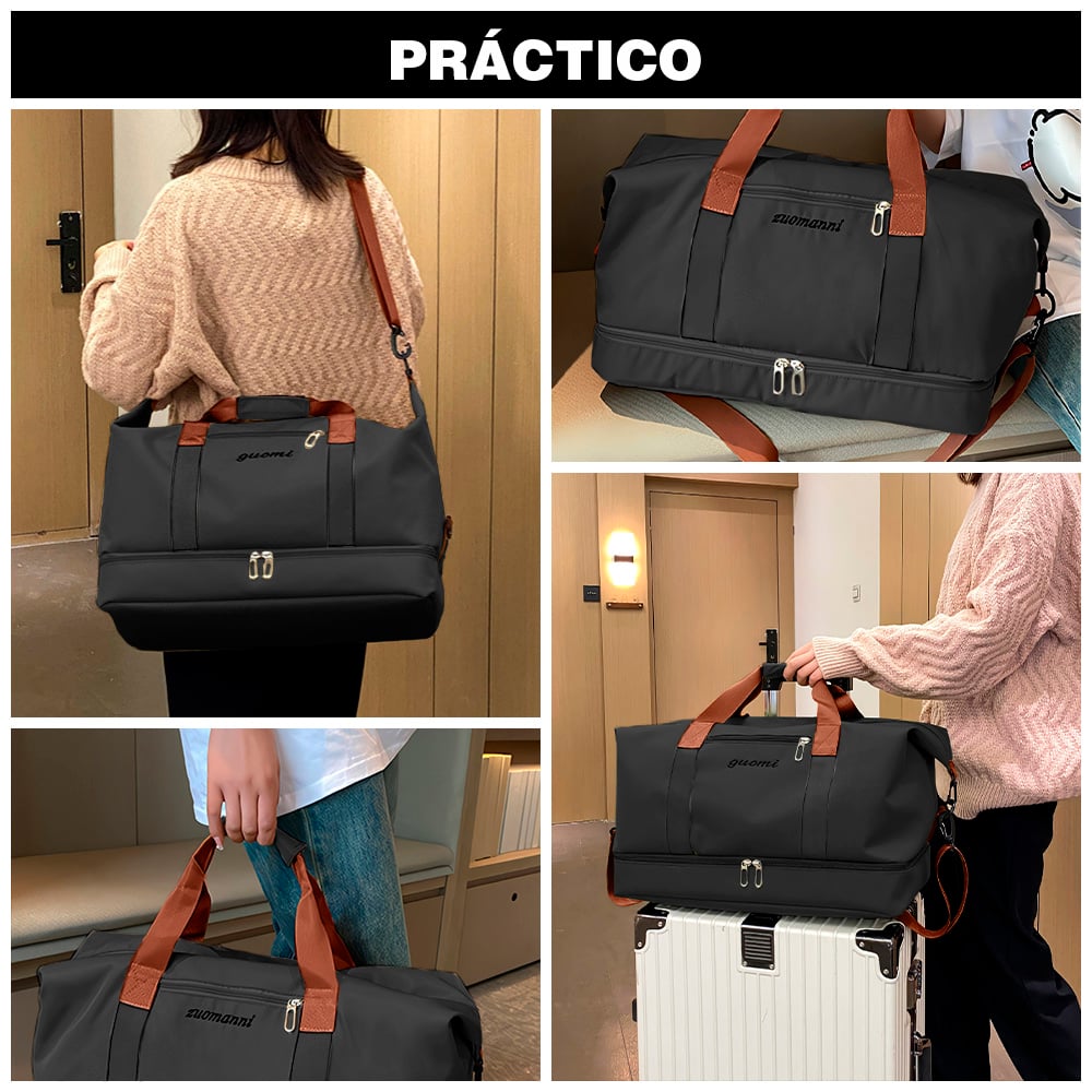 BOLSO DE VIAJE MALETÍN DEPORTIVO GIMNASIO NEGRO CG0 - 4