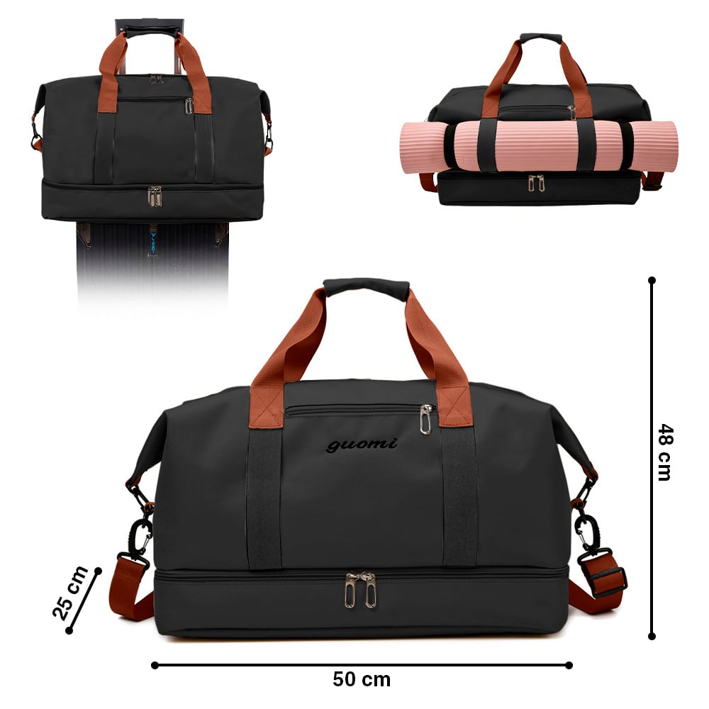 BOLSO DE VIAJE MALETÍN DEPORTIVO GIMNASIO NEGRO CG0 - 6