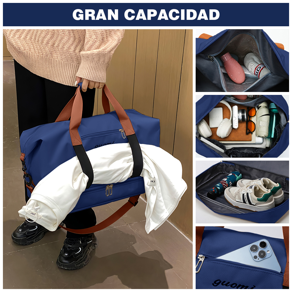 BOLSO DE VIAJE MALETÍN DEPORTIVO GIMNASIO AZUL CG0 - 2