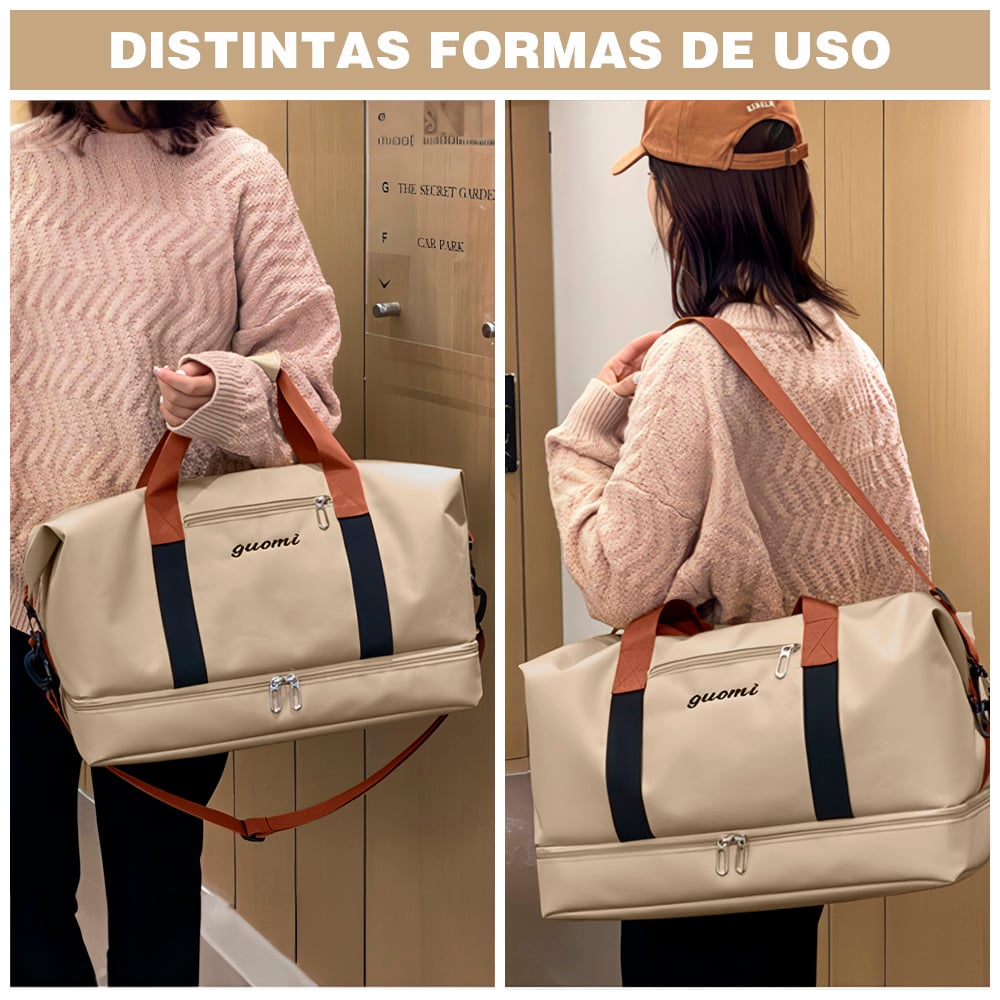 BOLSO DE VIAJE MALETÍN DEPORTIVO GIMNASIO BEIGE CG0 - 3