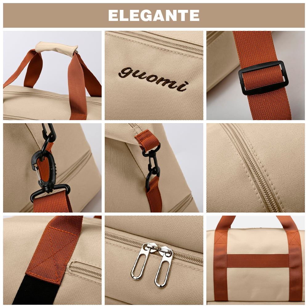 BOLSO DE VIAJE MALETÍN DEPORTIVO GIMNASIO BEIGE CG0 - 4