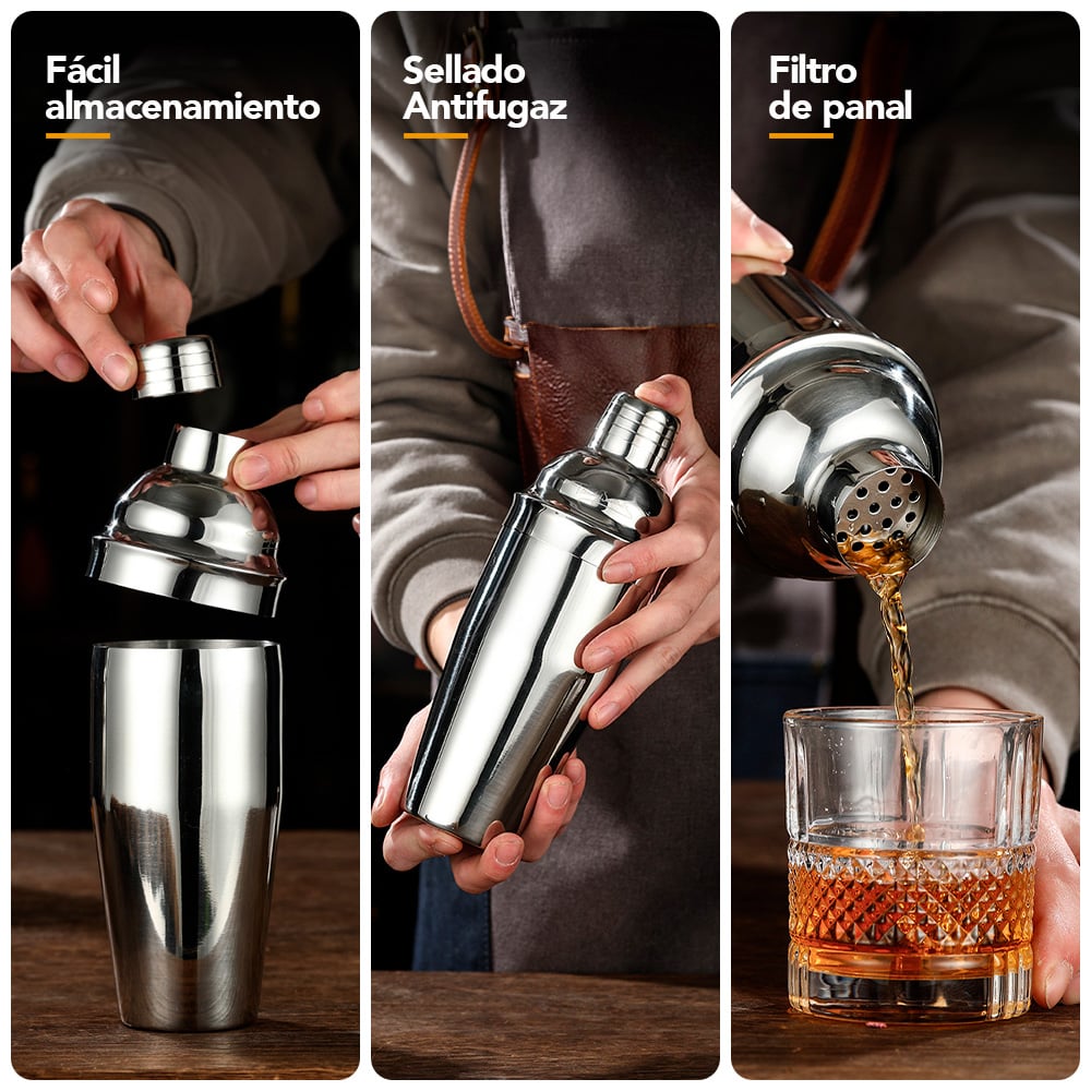 SET DE BAR PROFESIONAL 12 PIEZAS JUEGO DE COCTELERA PARA BARMAN SL6 - 3
