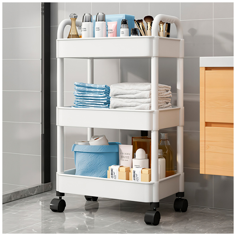ORGANIZADOR SASHIJA BLANCO RUEDAS 3 NIVELES JK3 BAÑO - 1
