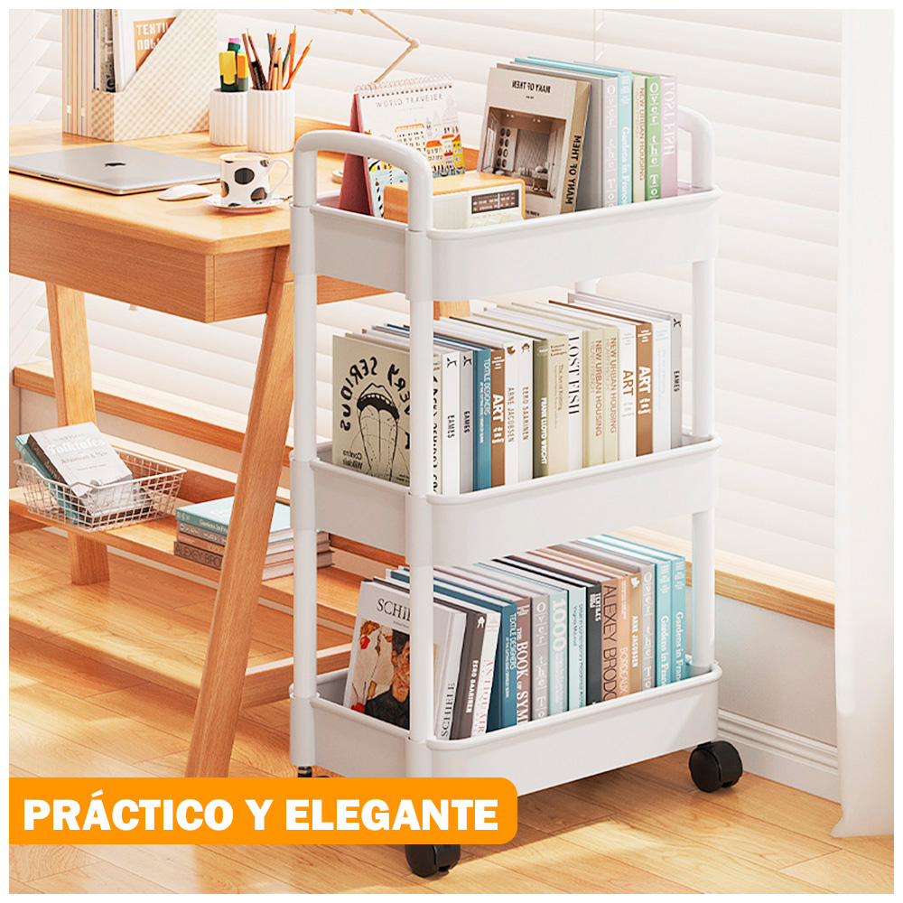 ORGANIZADOR CON RUEDAS 3 NIV BL JK3 Y TOALLA DE MANO SM6 DE REGALO - 2