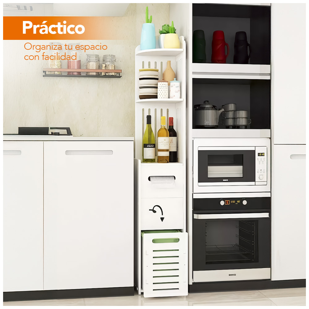 ORGANIZADOR ESTANTE CON DISPENSADOR DE PAPEL PARA COCINA S85-A - 2