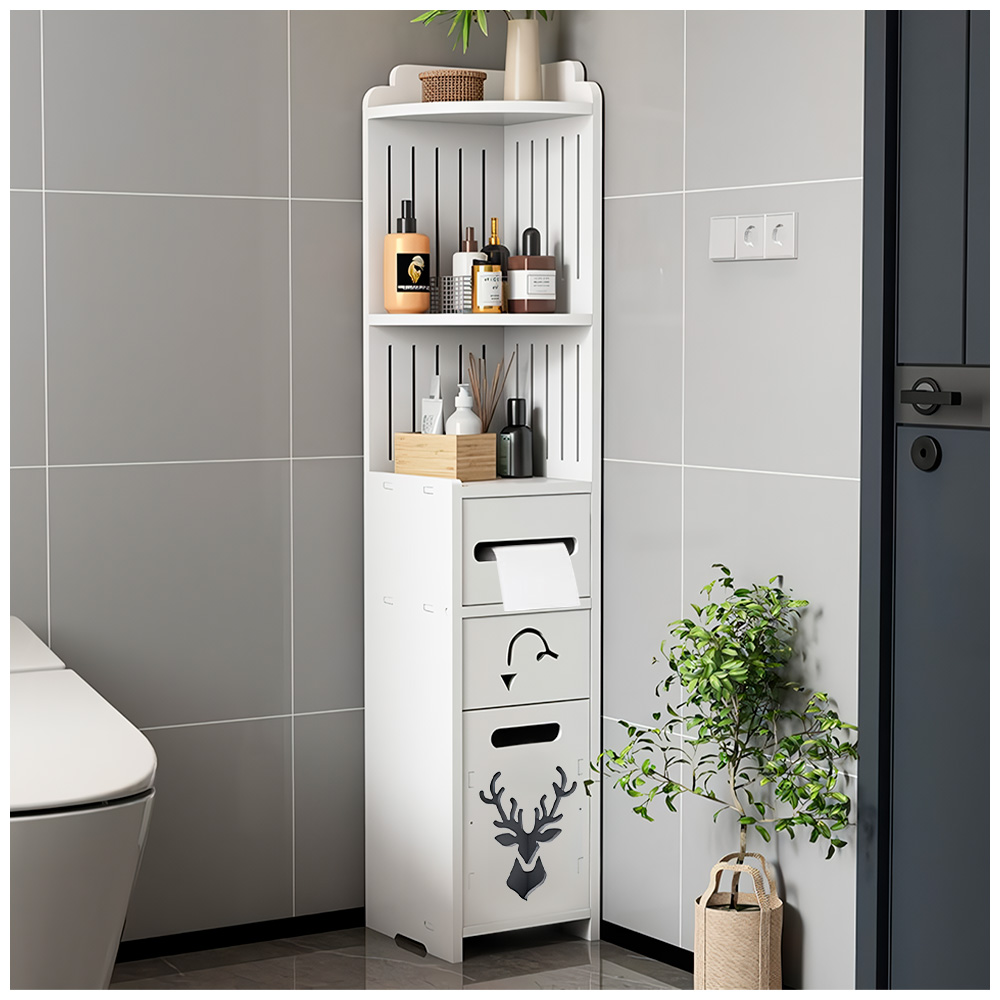 ORGANIZADOR ESTANTE CON DISPENSADOR DE PAPEL PARA BAÑO S85-B - 1