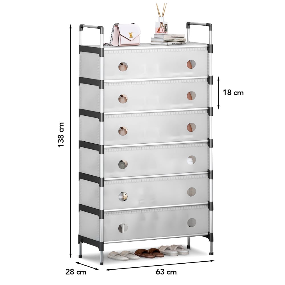 ZAPATERO DE 6 NIVELES ELEGANTE DESMONTABLE BLANCO Z18 - 6