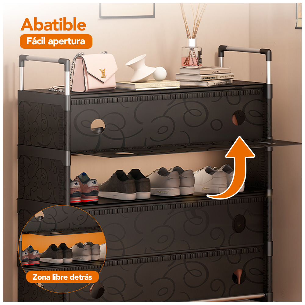ZAPATERO DE 6 NIVELES ELEGANTE DESMONTABLE NEGRO Z18 - 2