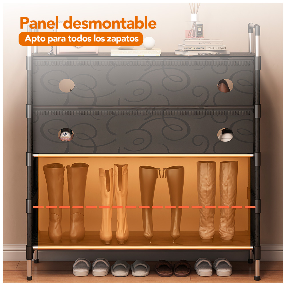 ZAPATERO DE 6 NIVELES ELEGANTE DESMONTABLE NEGRO Z18 - 4