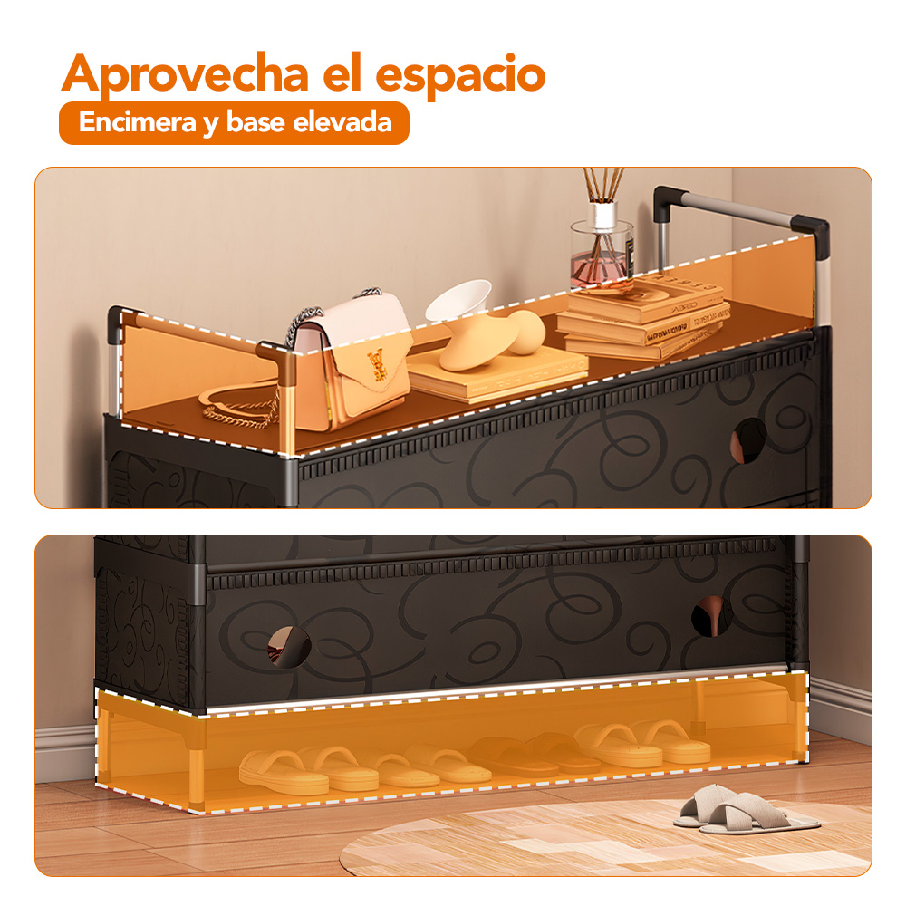 ZAPATERO DE 6 NIVELES ELEGANTE DESMONTABLE NEGRO Z18 - 5