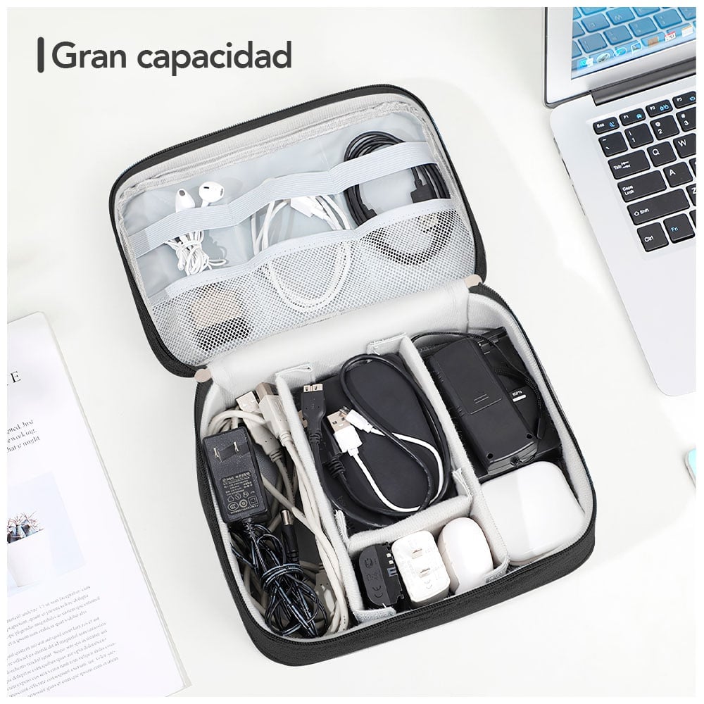 NECESER ORGANIZADOR DE CABLES Y ACCESORIOS PORTÁTIL NEGRO BW1 - 4