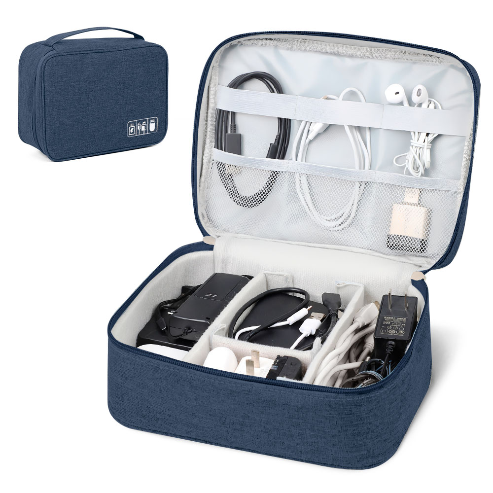 NECESER ORGANIZADOR DE CABLES Y ACCESORIOS PORTÁTIL AZUL BW1 - 1