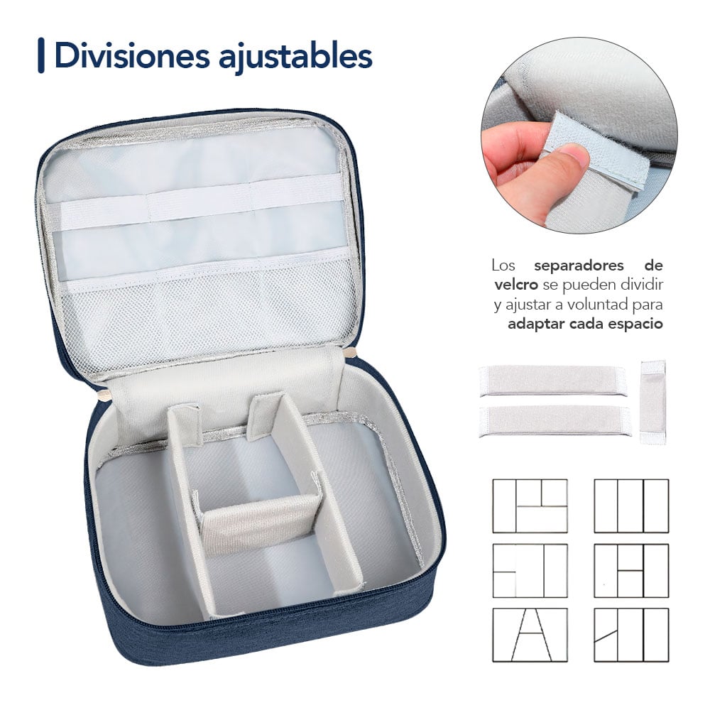 NECESER ORGANIZADOR DE CABLES Y ACCESORIOS PORTÁTIL AZUL BW1 - 3