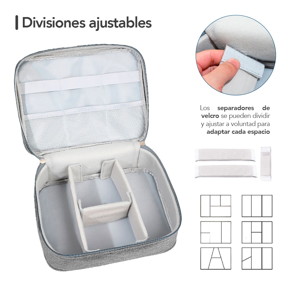 NECESER DE MAQUILLAJE COSMÉTICOS PORTÁTIL PLOMO BW1 - 3