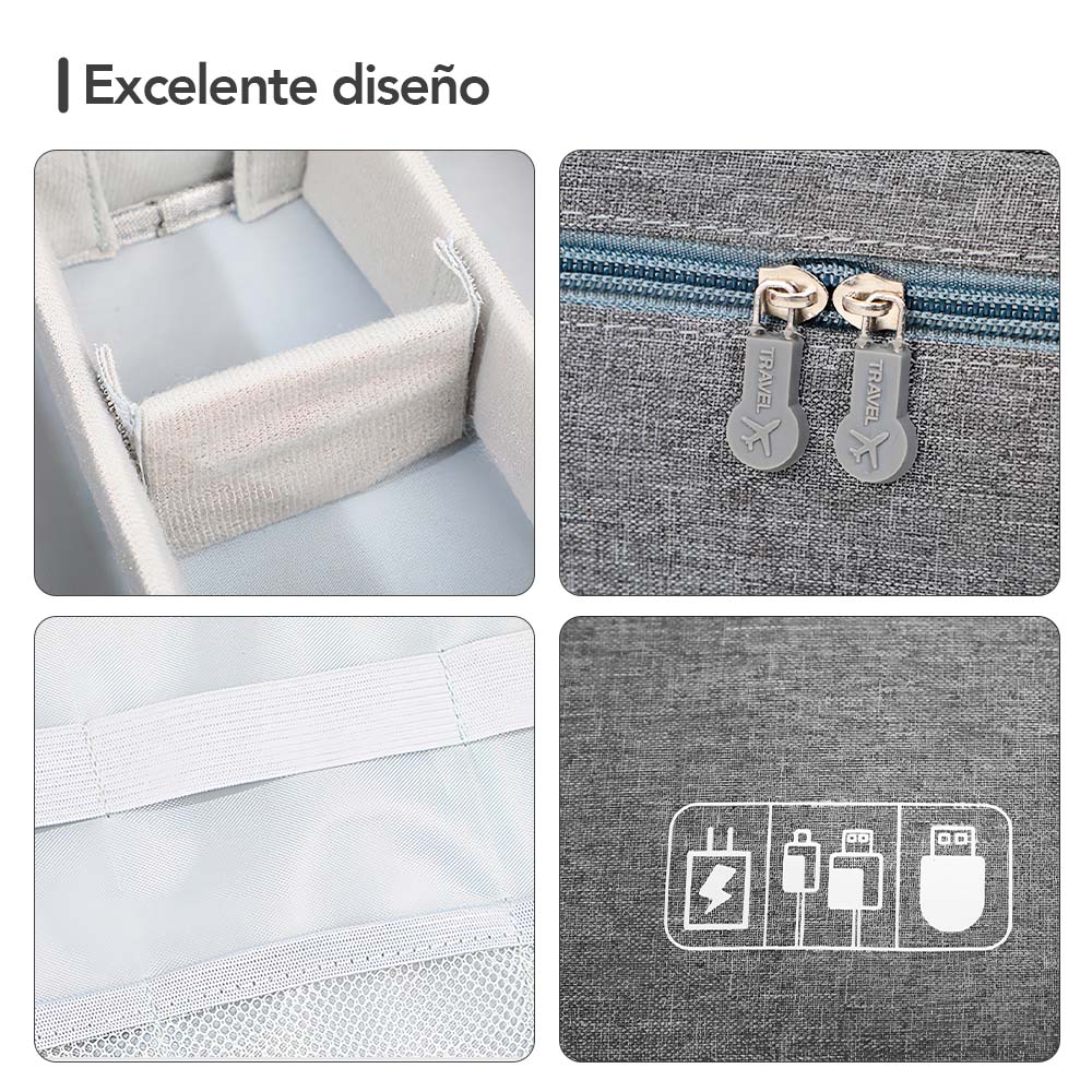 NECESER DE MAQUILLAJE COSMÉTICOS PORTÁTIL PLOMO BW1 - 4