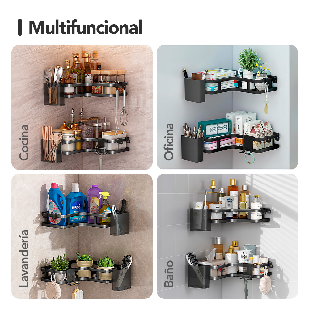 SET DE 2 ESQUINEROS PARA BAÑO CON ADHESIVO JL9 - 5
