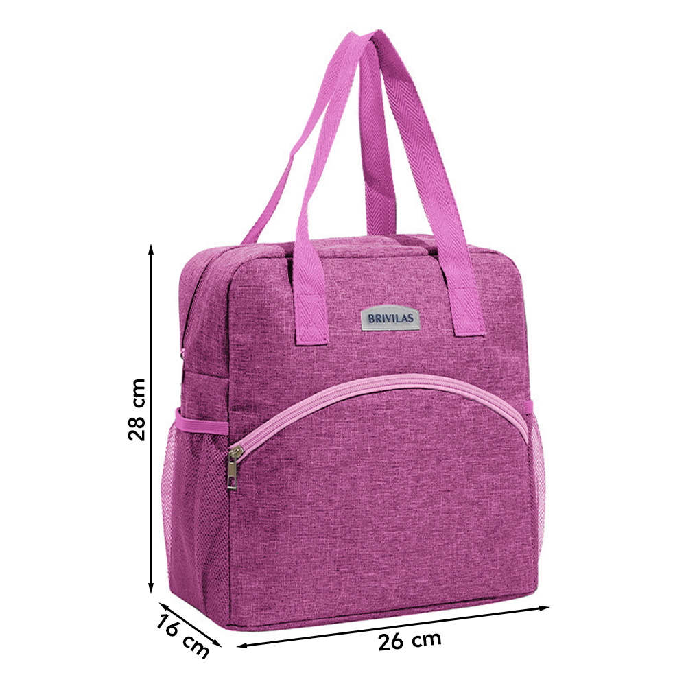 LONCHERA TÉRMICA PARA COMIDA Y ALIMENTOS IMPERMEABLE ROSADO R33 - 6