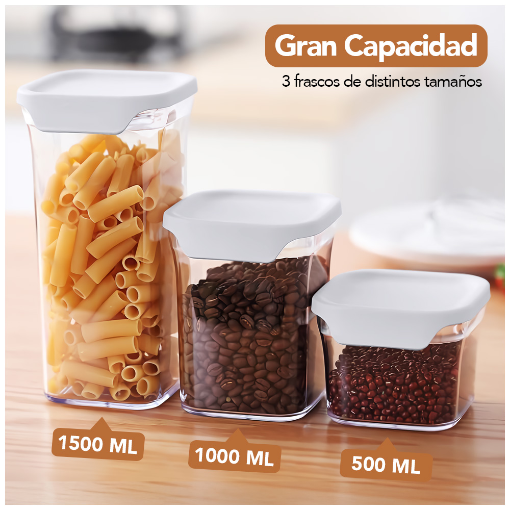 CARRITO ORGANIZADOR 4 NIVELES PARA COCINA JK4 Y SET DE 3 FRASCOS HERMÉTICOS H10 - 3