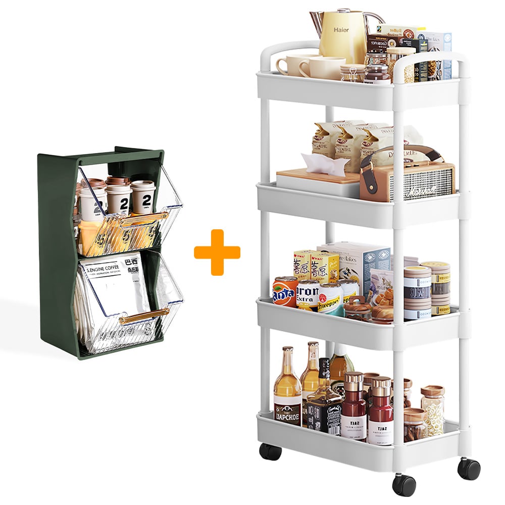 CARRITO ORGANIZADOR 4 NIVELES PARA COCINA JK4 Y CAJA ORGANIZADORA VD 17F - 1