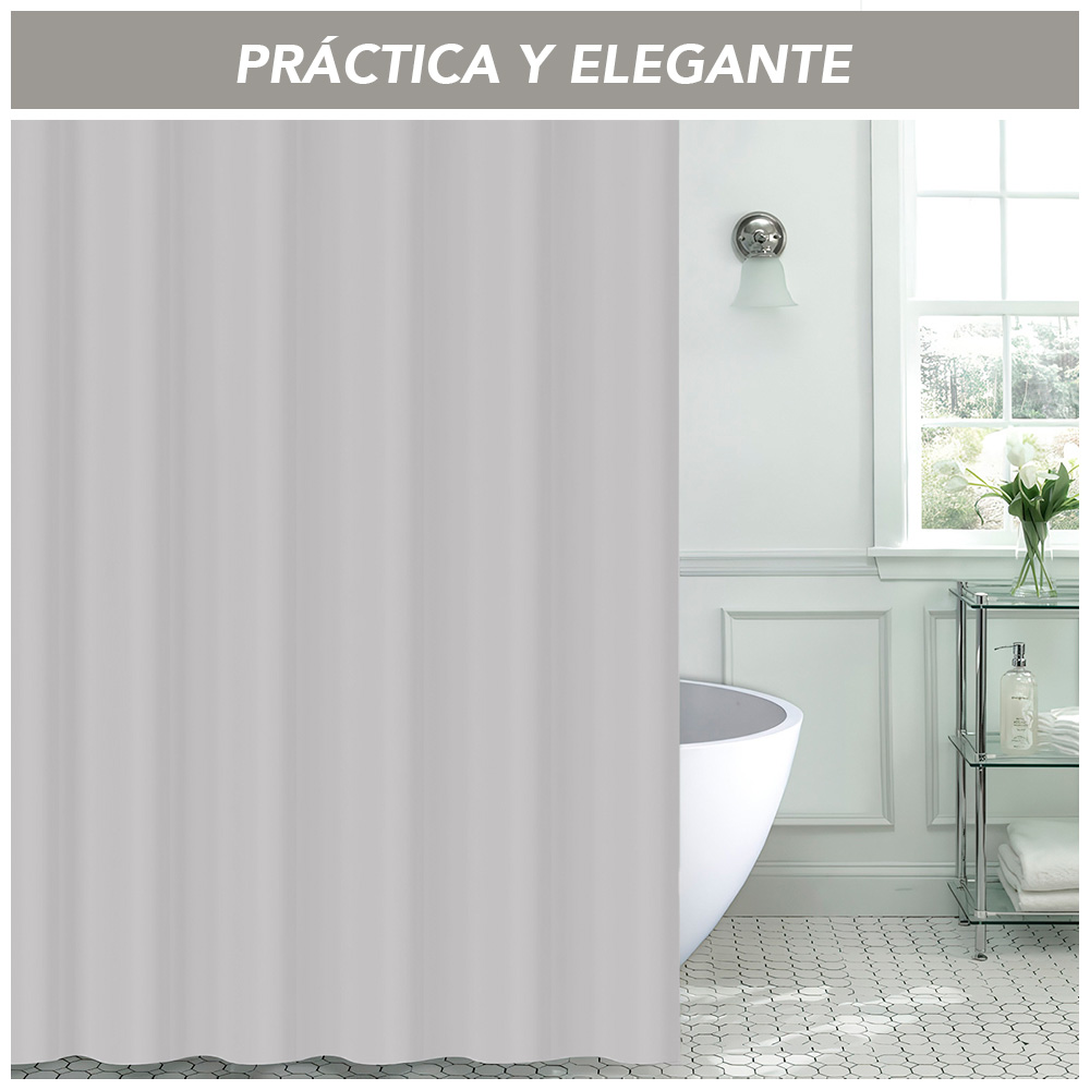 CORTINA DE BAÑO MODERNA IMPERMEABLE ACCESORIO PARA DUCHA BEIGE U11 - 2