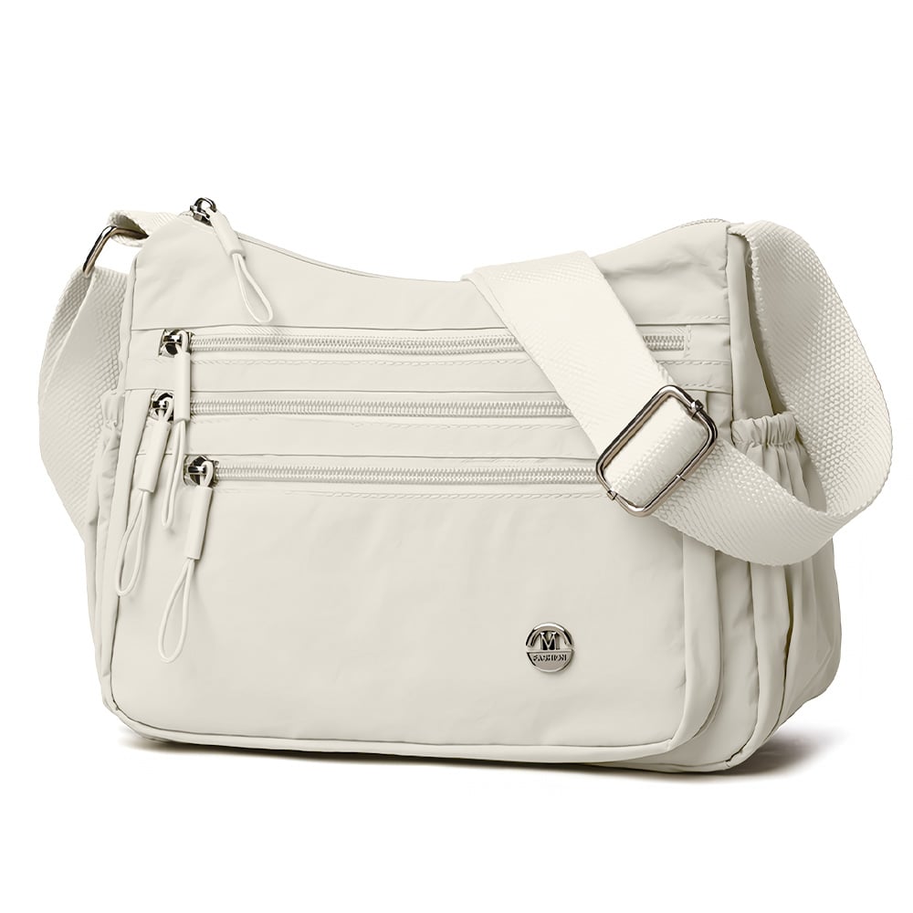 MORRAL PARA MUJER CON CORREA AJUSTABLE Y MÚLTIPLES BOLSILLOS BEIGE BP3 - 1