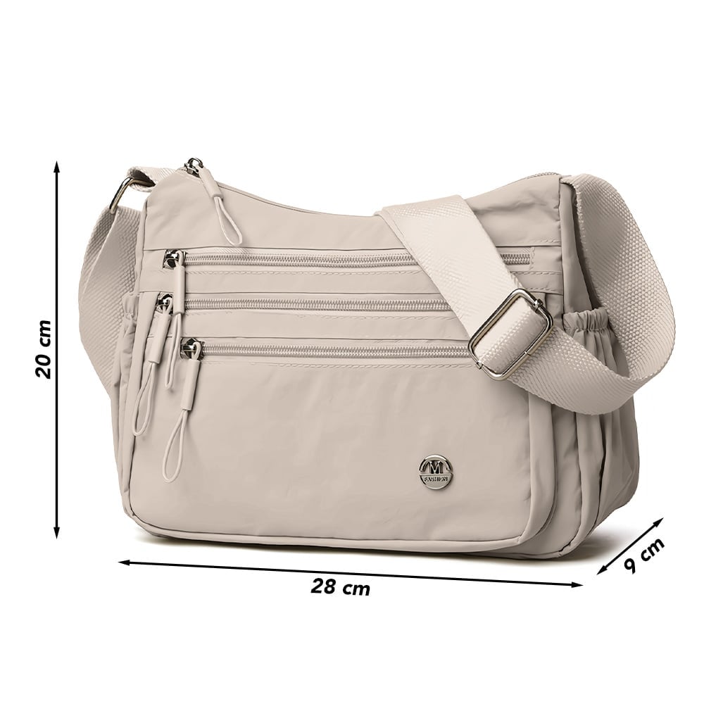 MORRAL PARA MUJER CON CORREA AJUSTABLE Y MÚLTIPLES BOLSILLOS CAMEL BP3 - 6