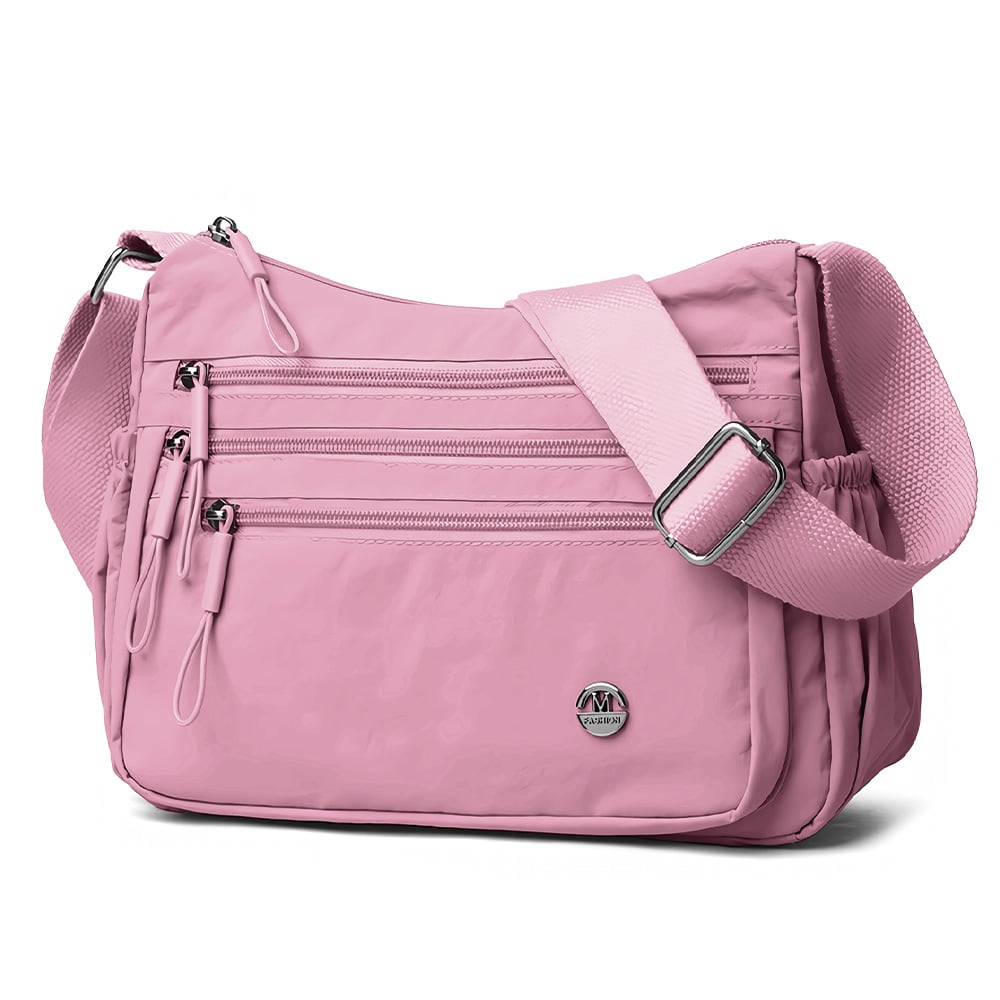 MORRAL PARA MUJER CON CORREA AJUSTABLE Y MÚLTIPLES BOLSILLOS ROSADO BP3 - 1