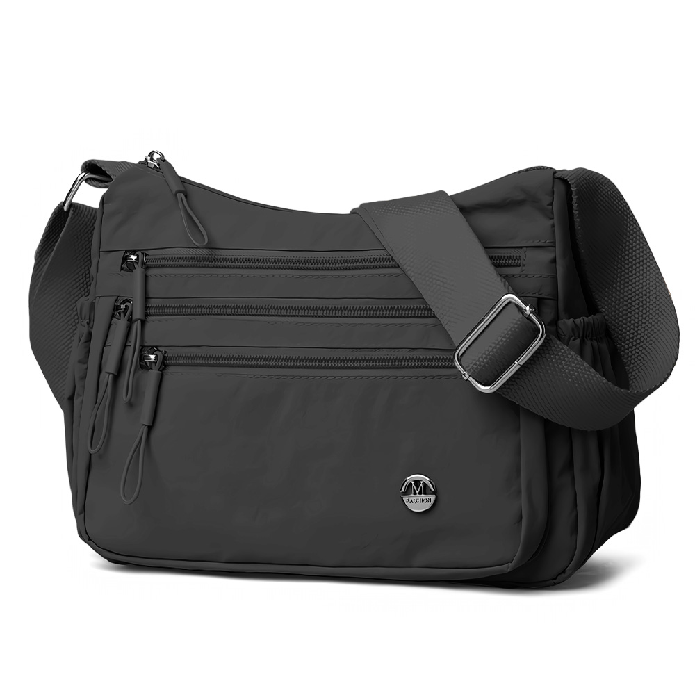 MORRAL PARA MUJER CON CORREA AJUSTABLE Y MÚLTIPLES BOLSILLOS NEGRO BP3 - 1