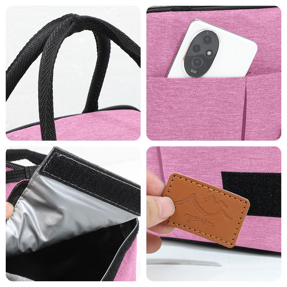 LONCHERA TÉRMICA IMPERMEABLE CON CORREA ROSADO B76 - 5