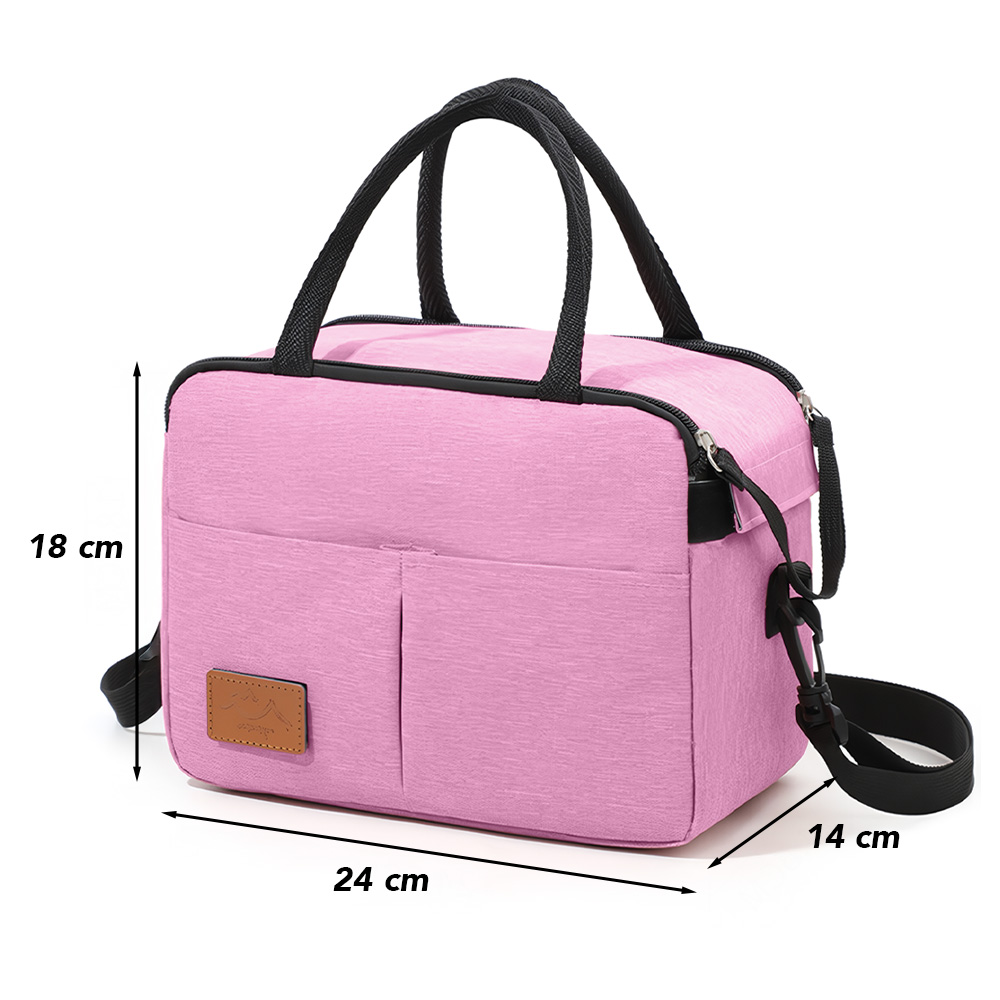 LONCHERA TÉRMICA IMPERMEABLE CON CORREA ROSADO B76 - 6