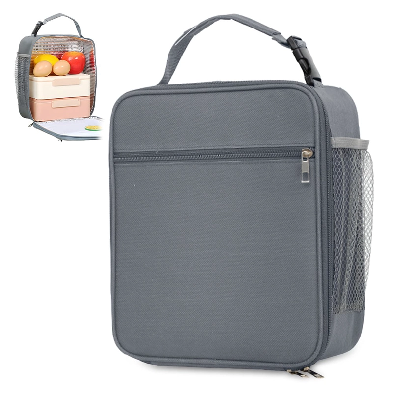 LONCHERA TÉRMICA IMPERMEABLE CON ASA PLOMO B79 - 1