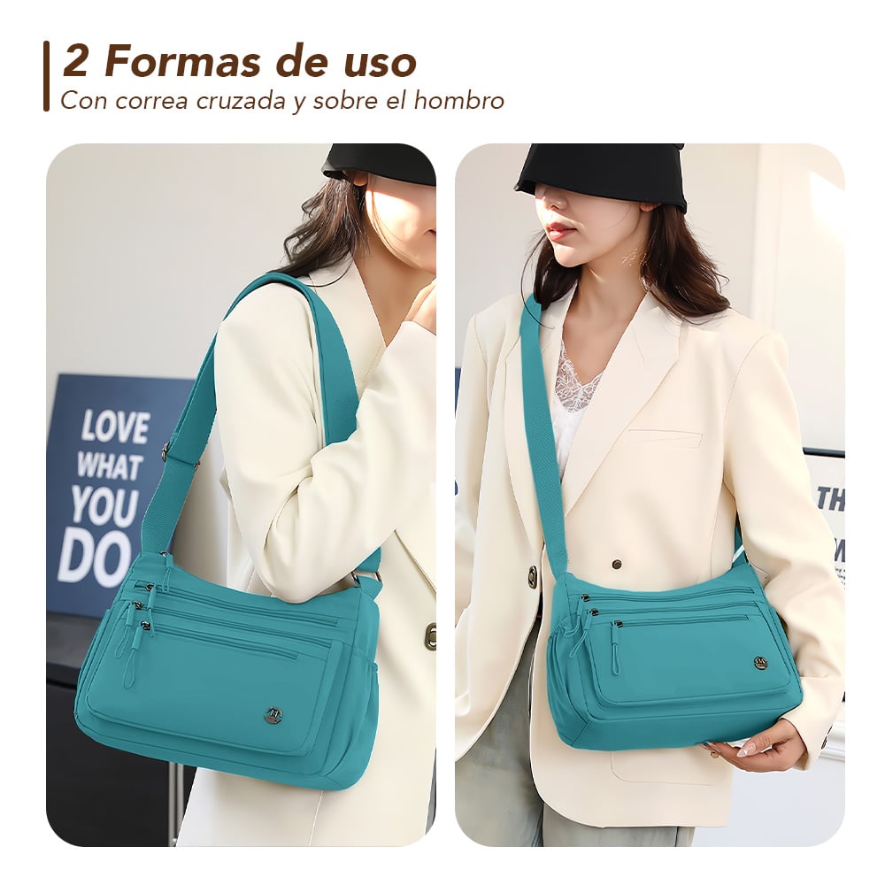 MORRAL PARA MUJER CON CORREA AJUSTABLE Y MÚLTIPLES BOLSILLOS TQ BP3 - 3