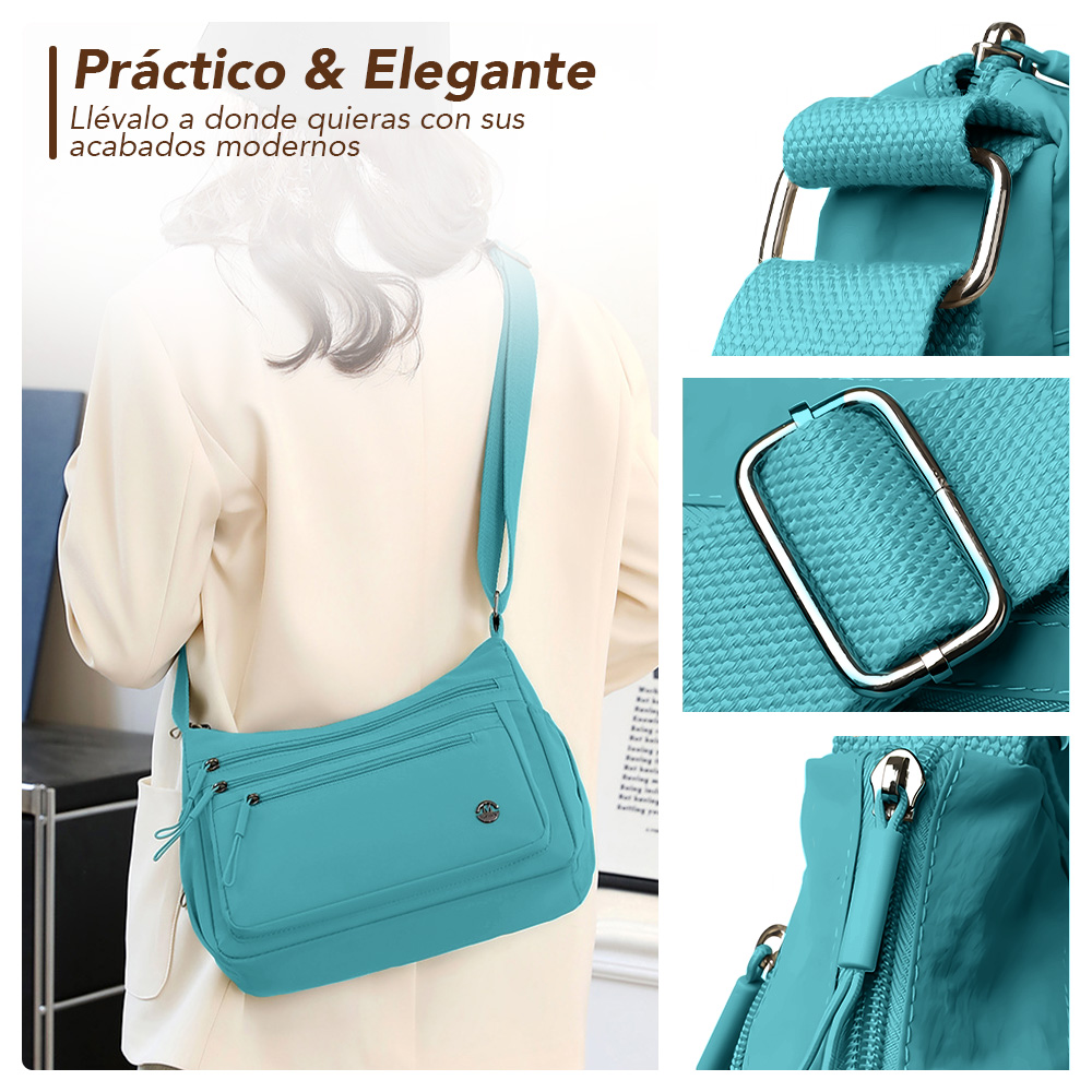 MORRAL PARA MUJER CON CORREA AJUSTABLE Y MÚLTIPLES BOLSILLOS TQ BP3 - 5