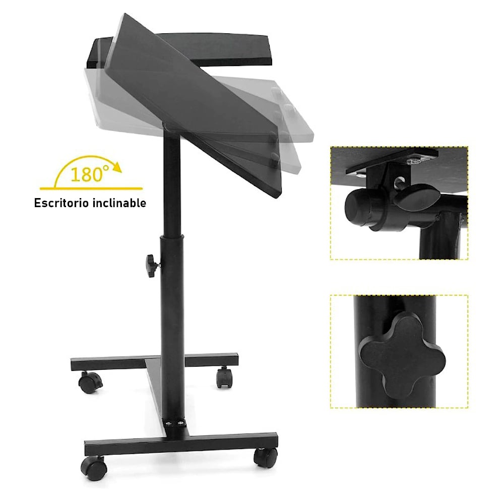 MESA PARA LAPTOP CON RUEDAS PORTÁTIL AJUSTABLE PORTA MOUSE - 4